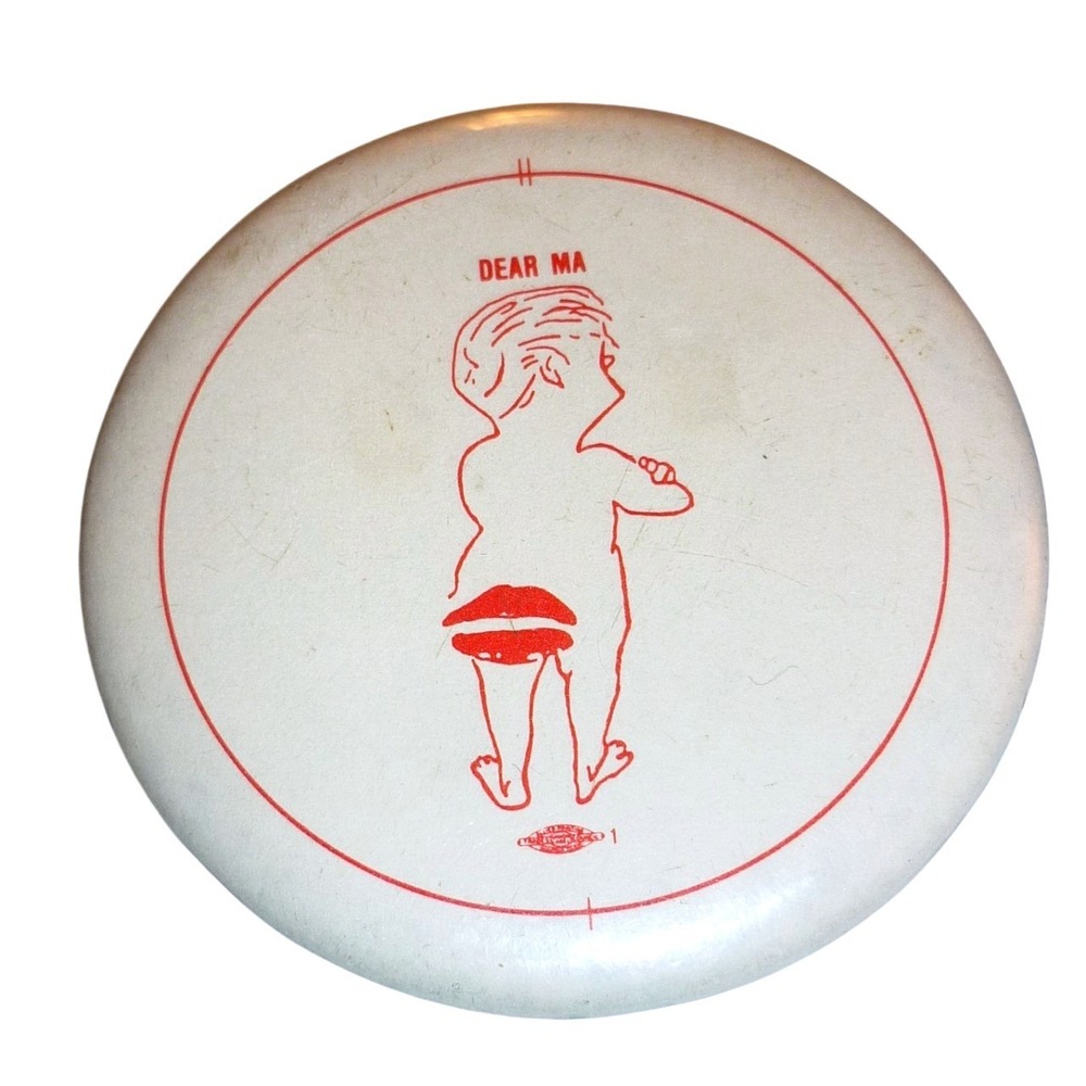 Vintage Dear Ma Kiss My Butt Novelty Pinback Button Humorous Collectible 2.25"